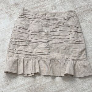 Abercrombie & Fitch Beige Ruffle Mini Skirt